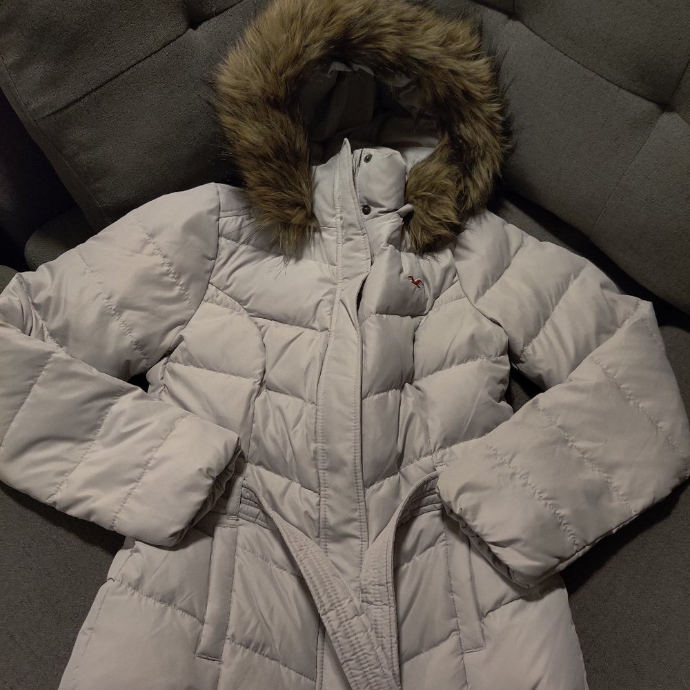 New Hollister Belted Down Winter Puffer Jacket